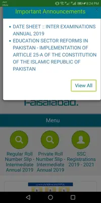 BISE Faisalabad android App screenshot 0