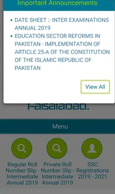 BISE Faisalabad android App screenshot 1